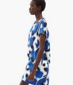 'Roses' Blue T-shirt Dress