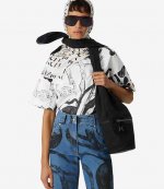 Fordable Large Black Bucket Bag