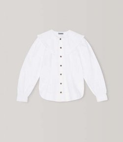 White Cotton Poplin Fitted Shirt