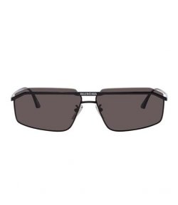 Black Metal White Logo Grey Lens Ballenciaga Eyewear