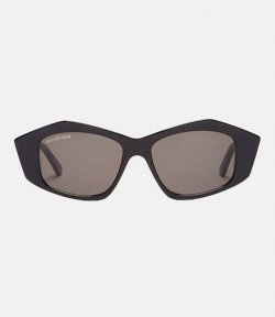 Black White Printed Logo Grey Lens Ballenciaga Eyewear