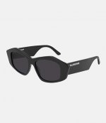 Black White Printed Logo Grey Lens Ballenciaga Eyewear