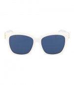 White Gold Logo Blue Lens Balencaga Eyewear
