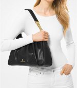 Hannah Black Medium Shoulder Bag
