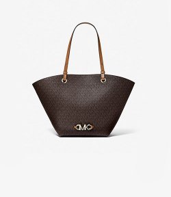Izzy MK Brown Logo Medium Tote Bag