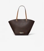 Izzy MK Brown Logo Medium Tote Bag
