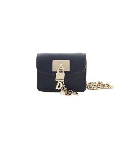 Elissa Navy Leather Small Crossbody