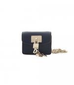 Elissa Navy Leather Small Crossbody