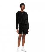 Crewneck Black Sweatshirt With Hotfix Logo