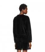 Crewneck Black Sweatshirt With Hotfix Logo