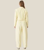 Light Yellow Summer Suiting Cropped Blazer