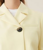 Light Yellow Summer Suiting Cropped Blazer
