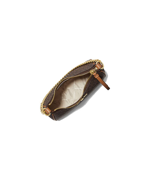 Small Brown Logo Chain Pouchette