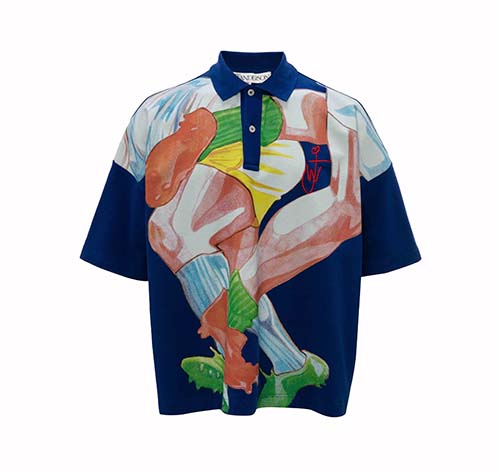 Oversized Printed Polo Shirt