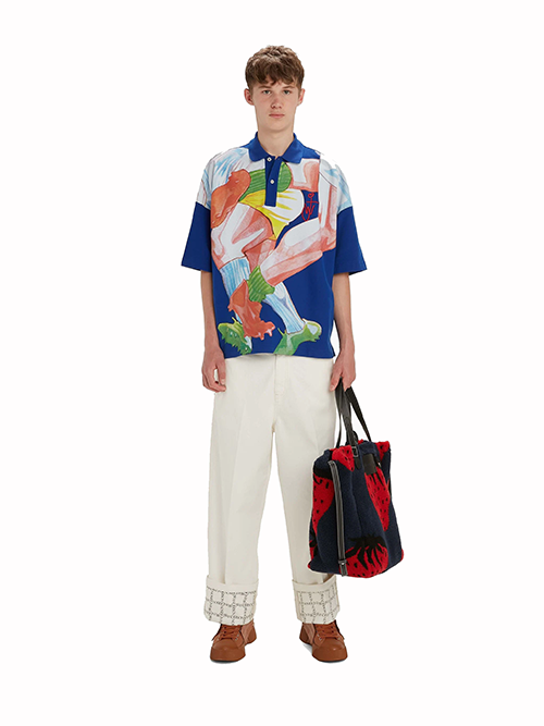 Oversized Printed Polo Shirt