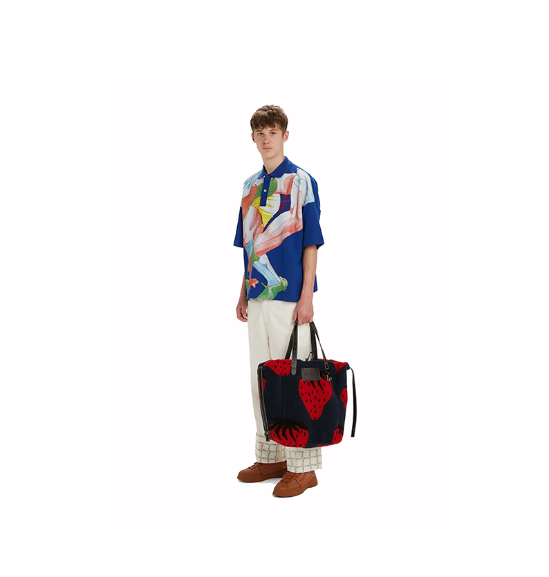 Oversized Printed Polo Shirt
