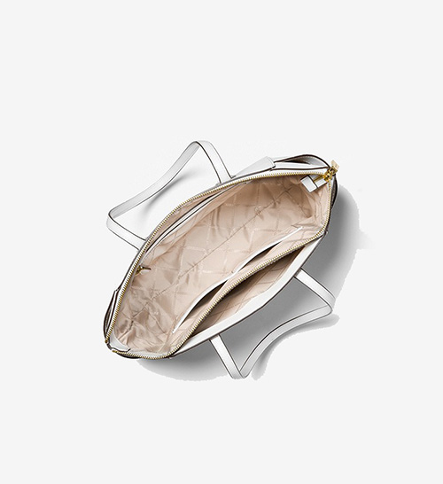 Marylin Optic White Leather Tote