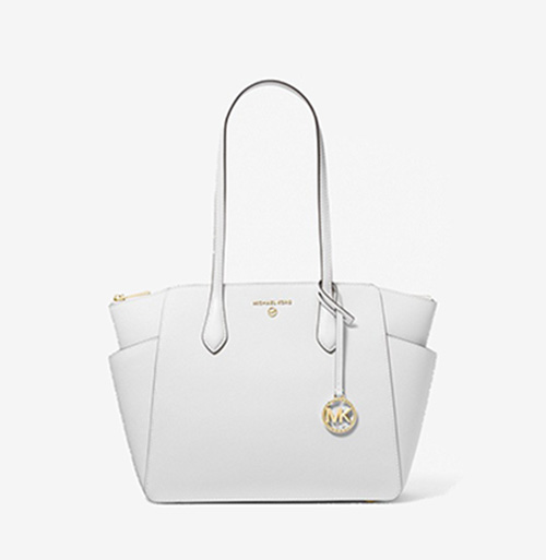 Marylin Optic White Leather Tote