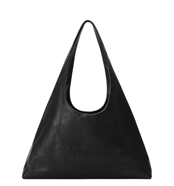 Black Leather Pike Medium Hobo Bag