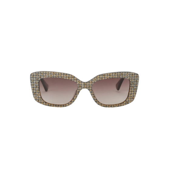 Gold Comb Gem Rectangle Sunglasses