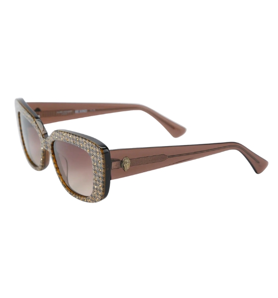 Gold Comb Gem Rectangle Sunglasses