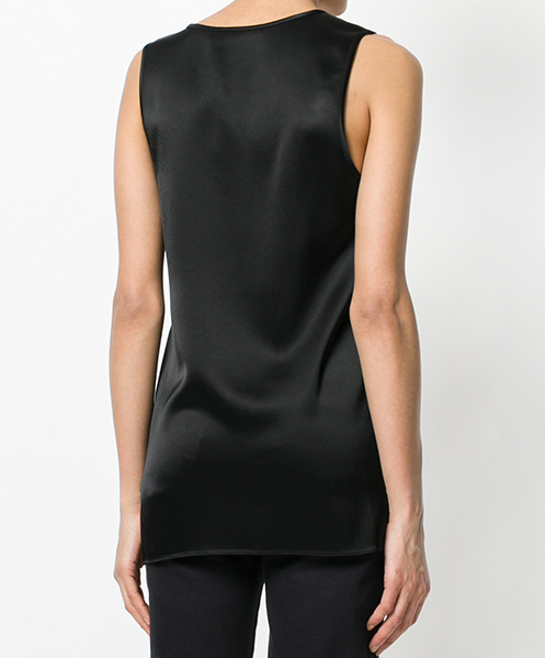 ALEXANDER WANG HEAVY DRAPE SATIN w/STRIPE COMBO SLVLESS TOP