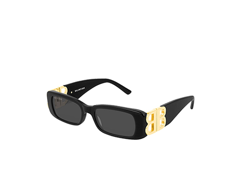 BB Black Gold Rectangular Sunglasses
