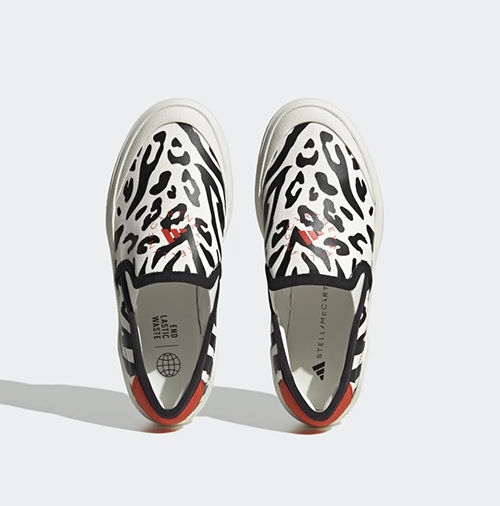 Adidas x Stella McCartney Black White Red Court Slip On