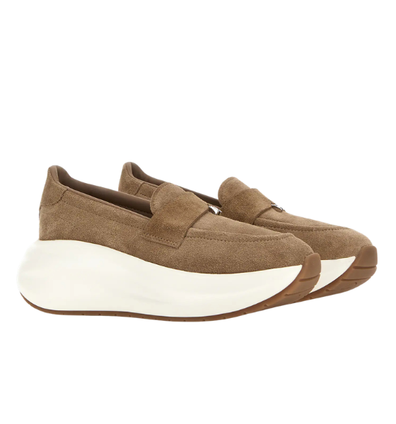Brown Suede Leather H696 Mocassino