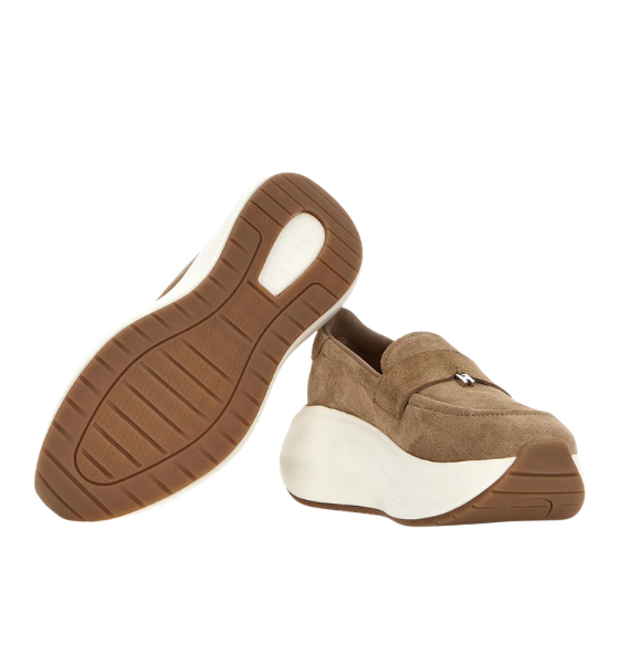Brown Suede Leather H696 Mocassino