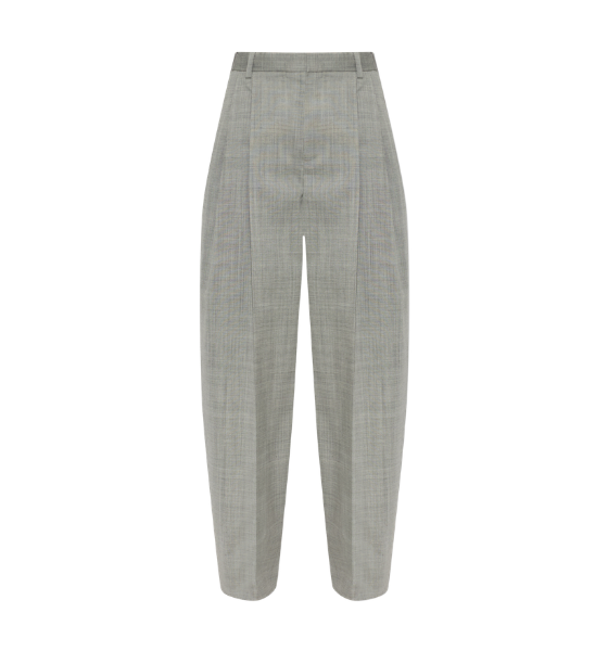 Light Grey Mid-Raised Tailored Pants W/ Side Zippers