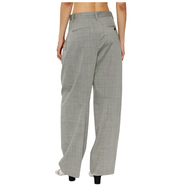 Light Grey Mid-Raised Tailored Pants W/ Side Zippers