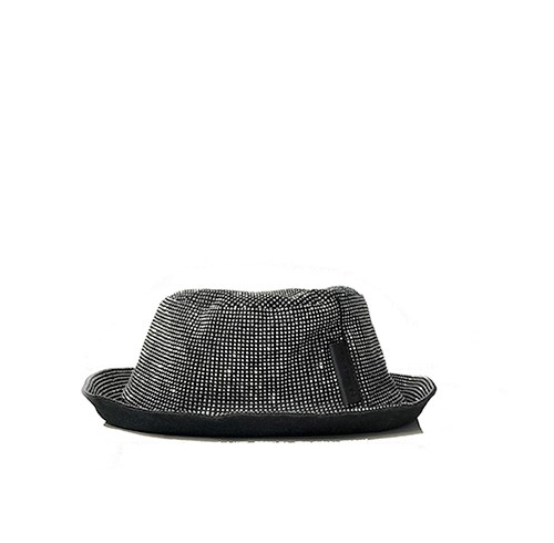 Black Bucket Hat With Crystal