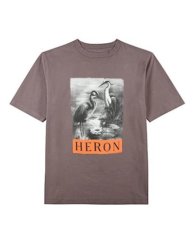 Heron BW SS Tee Grey Black