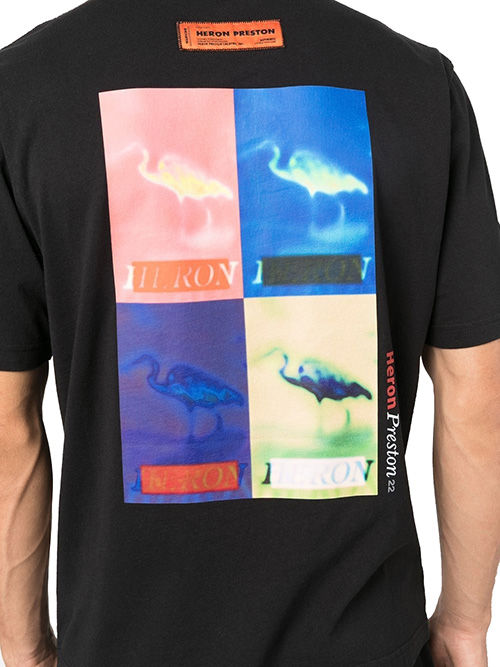 Multi Heron Censored Black Multicolor T-Shirt