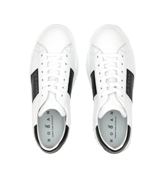 White/Black H-Stripes Allacciato Banda