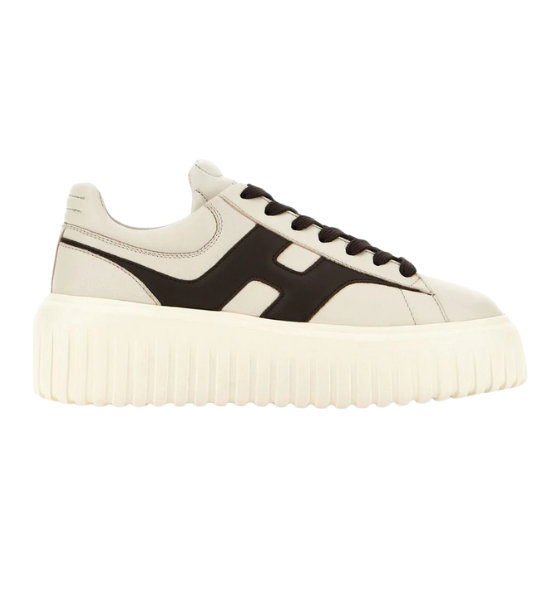 Cream/Brown H-Stripes Allacciato H Spezzata