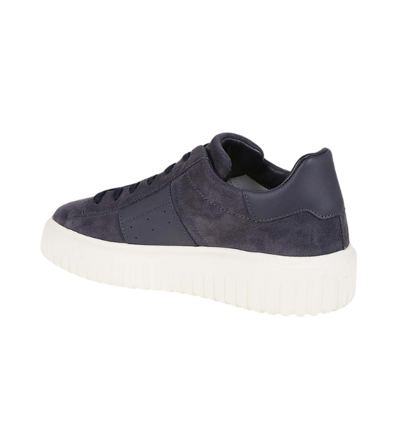 Suede Navy Blue H-Stripes Allacciato Banda