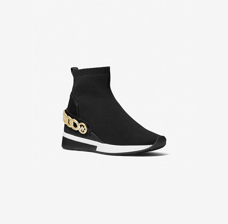 Skyler Chain Embellished Stretch Knit Sock Sneaker