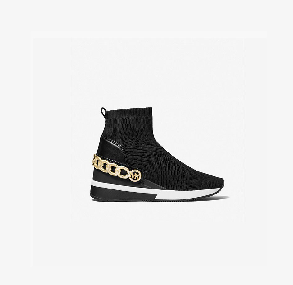 Skyler Chain Embellished Stretch Knit Sock Sneaker