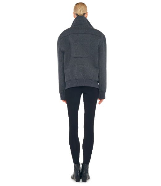 Dark Heather Grey Oversized Moto Jacket