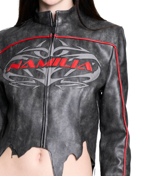 Shredded Washed Black Moto Jacket