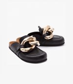 Chain Black Leather Loafer