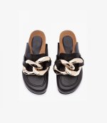Chain Black Leather Loafer
