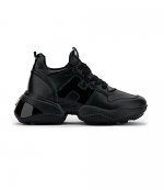 Interaction Black Leather Sneaker