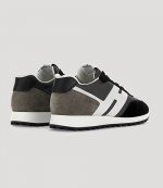 H383 Black & Grey Leather Sneaker