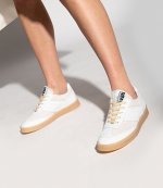 6 Court White Leather Sneaker