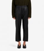 Faux Black Leather Cropped Trousers