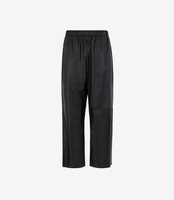 Faux Black Leather Cropped Trousers
