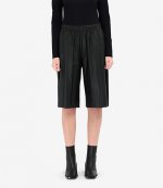 Faux Black Leather Cropped Shorts
